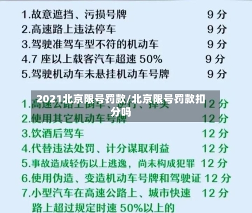 2021北京限号罚款/北京限号罚款扣分吗-第2张图片