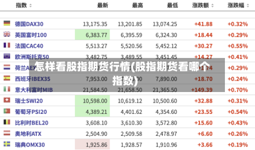 怎样看股指期货行情(股指期货看哪个指数)-第3张图片