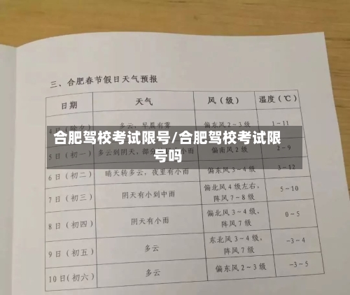 合肥驾校考试限号/合肥驾校考试限号吗-第2张图片