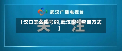 【汉口怎么限号的,武汉限号查询方式】-第1张图片