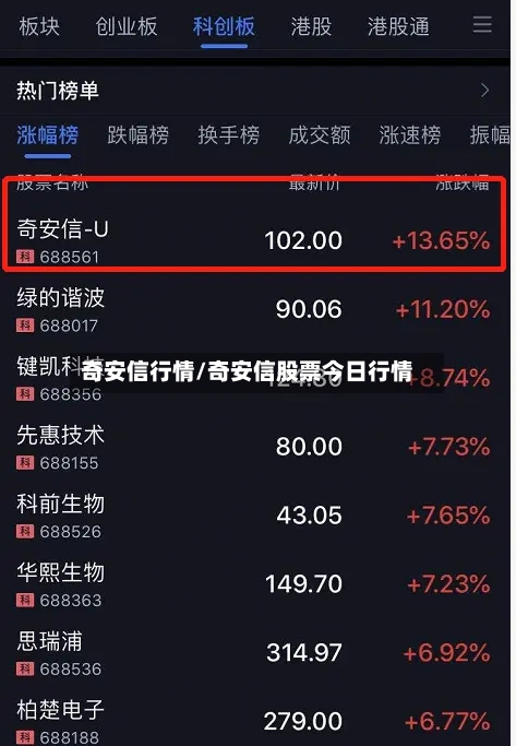 奇安信行情/奇安信股票今日行情-第1张图片
